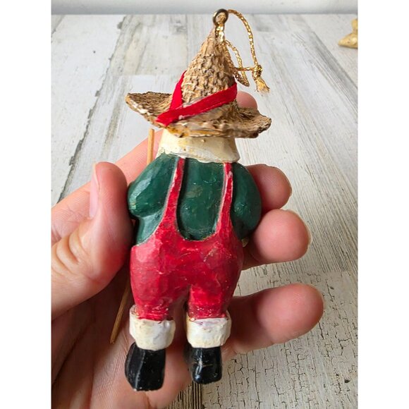 Vintage silvestri farmer Santa walking ornament Xmas tree dance - Picture 3 of 8